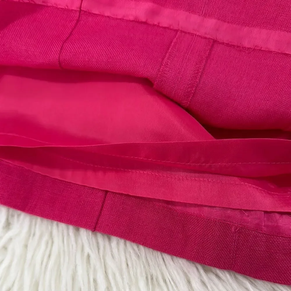 Talbots Elegant Fuchsia 100% Linen Skirt Size 8
